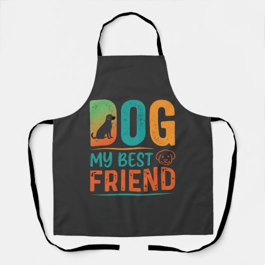 Hund mein bester Freund Retro-Design Schürze (Vorderseite)