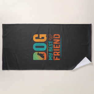 Hund mein bester Freund Retro-Design Strandtuch