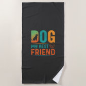 Hund mein bester Freund Retro-Design Strandtuch (Vorderseite)