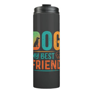 Hund mein bester Freund Retro-Design Thermosbecher