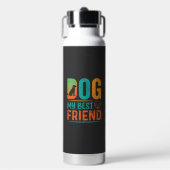 Hund mein bester Freund Retro-Design Trinkflasche (Vorderseite)