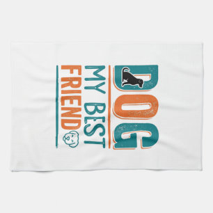 Hund mein bester Freund Vintage Hundeliebhaber-Shi Geschirrtuch