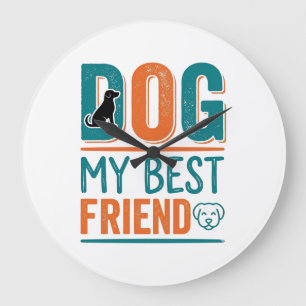 Hund mein bester Freund Vintage Hundeliebhaber-Shi Große Wanduhr