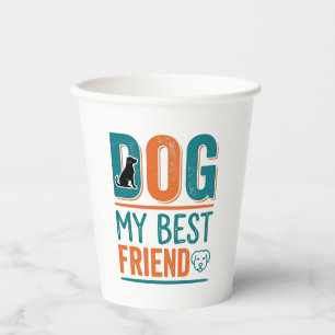 Hund mein bester Freund Vintage Hundeliebhaber-Shi Pappbecher