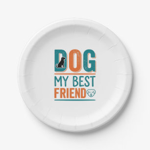 Hund mein bester Freund Vintage Hundeliebhaber-Shi Pappteller