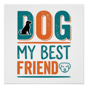 Hund mein bester Freund Vintage Hundeliebhaber-Shi Poster
