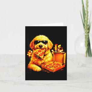 Hund Meme Goldendoodle Meme mit Sonnenbrille isst Karte