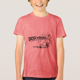 HUND > MENSCHEN – Lustiges Design für Hundebesitze Tri-Blend Shirt
