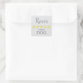 Hund mit 5 Sternen Quadratischer Aufkleber (Tasche)