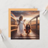 Hund mit Angel Cross Rainbow Bridge Sympathy Card Karte (Vorderseite/Rückseite Beispiel)