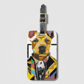 Hund mit Anzug: Digitale Kunst Gepäckanhänger (Vorderseite Vertikal)