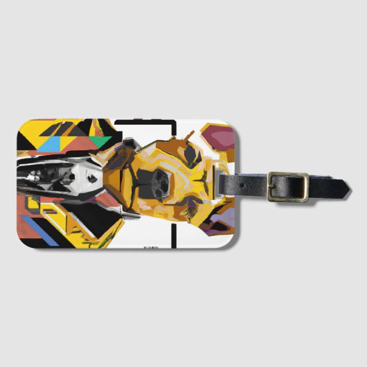 Hund mit Anzug: Digitale Kunst Gepäckanhänger (Vorderseite (Horizontal))