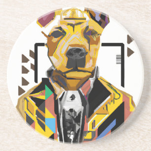 Hund mit Anzug: Digitale Kunst Getränkeuntersetzer