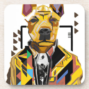 Hund mit Anzug: Digitale Kunst Getränkeuntersetzer