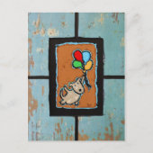 Hund mit Ballons Postkarte (Vorderseite)