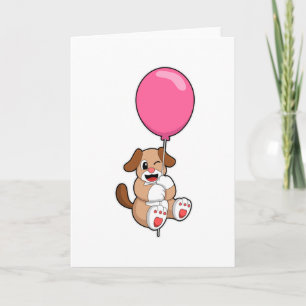 Hund mit Balloon Karte