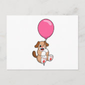 Hund mit Balloon Postkarte (Vorderseite)