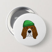 Hund mit Beanie Button (Vorne & Hinten)