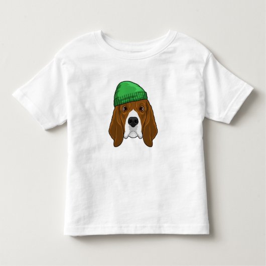 Hund mit Beanie Kleinkind T-shirt (Vorderseite)