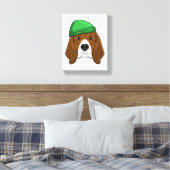 Hund mit Beanie Leinwanddruck (Insitu (Schlafzimmer))