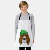 Hund mit Beanie Schürze (Getragen)