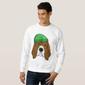 Hund mit Beanie Sweatshirt (Vorne ganz)