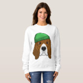 Hund mit Beanie Sweatshirt (Vorne ganz)
