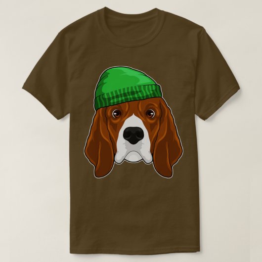 Hund mit Beanie T-Shirt (Design vorne)
