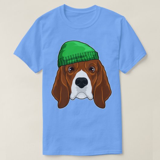 Hund mit Beanie T-Shirt (Design vorne)