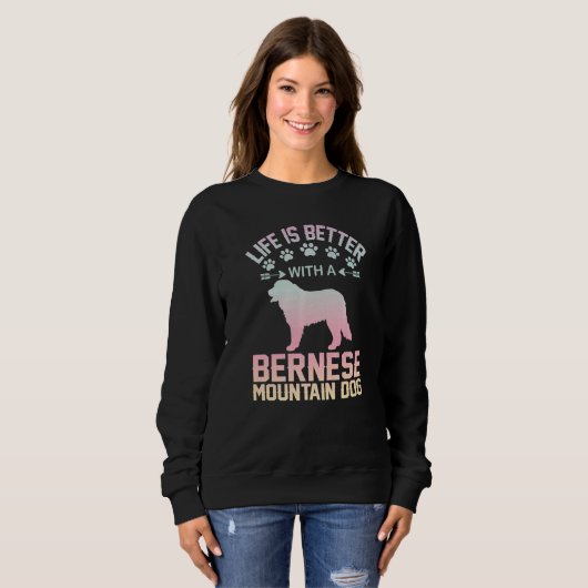 Hund mit Berner Hund 1 Sweatshirt (Vorne ganz)
