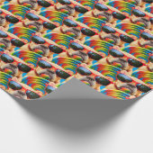 Hund mit Big Lollipop Geschenkpapier (Ecke)