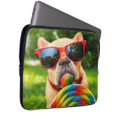 Hund mit Big Lollipop Laptopschutzhülle (Vorne Rechts)
