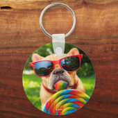 Hund mit Big Lollipop Schlüsselanhänger (Vorderseite)