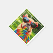 Hund mit Big Lollipop Serviette (Ecke)