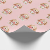 Hund mit Blume Geschenkpapier (Ecke)