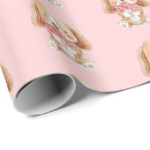 Hund mit Blume Geschenkpapier (Rolleneckpunkt)