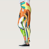 Hund mit Blume Leggings (Links)