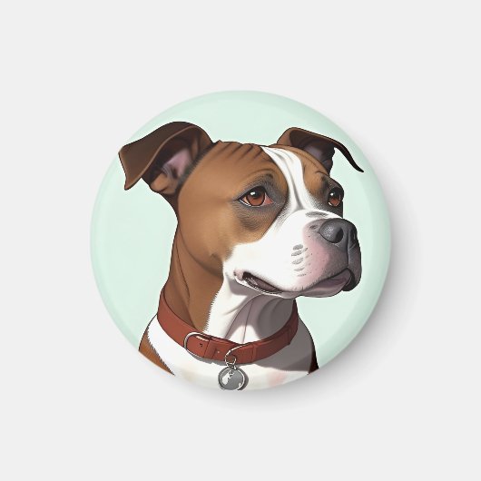 Hund mit brauner und weißer bekleidung und kraut magnet (Vorne)