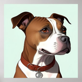 Hund mit brauner und weißer bekleidung und kraut poster