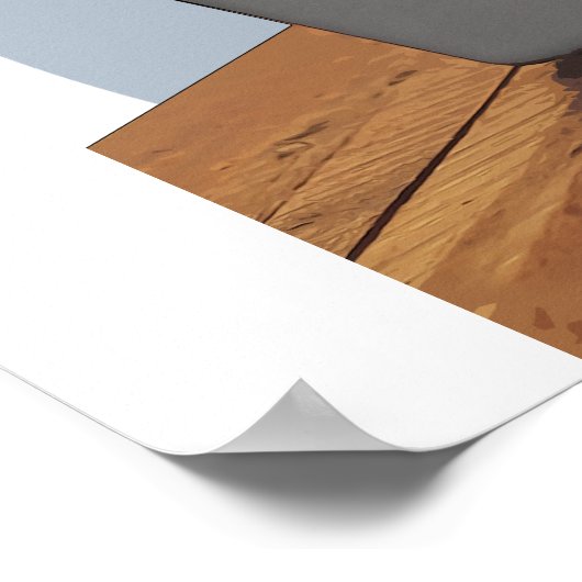 Hund mit Brille am Computer und am Schreibtisch Poster (Ecke)