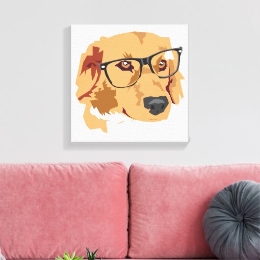 Hund mit Brille Canvas drucken Leinwanddruck (Insitu (Wohnzimmer))