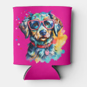 Hund mit Brille Dosenkühler (Vorderseite)