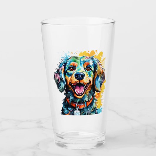Hund mit Brille Glas (Vorderseite)