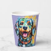 Hund mit Brille Pappbecher (Vorderseite)