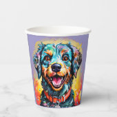 Hund mit Brille Pappbecher (Vorderseite)