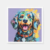 Hund mit Brille Serviette (Vorderseite)