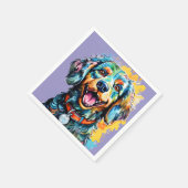 Hund mit Brille Serviette (Ecke)