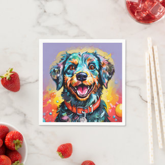 Hund mit Brille Serviette