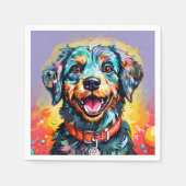 Hund mit Brille Serviette (Vorderseite)