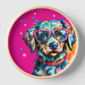 Hund mit Brille Uhr (Vorderseite)